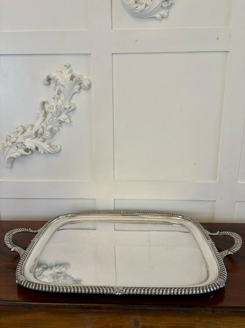 Outstanding Quality Antique Victorian Silver Plated Tea Tray by Elkington & Co.